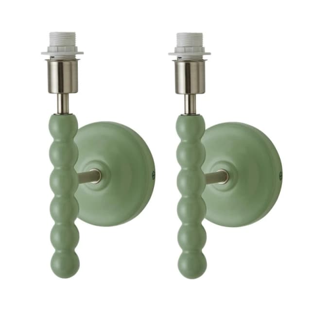 ValueLights ValueLights Bobbins Pair of Pastel Bobble Style Wall Light Bases in Pale Green Pale Green One Size Unisex 5059406068591