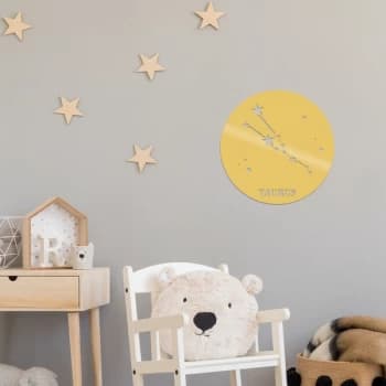 Taurus Horoscope - Gold Gold Decorative Metal Wall Accessory