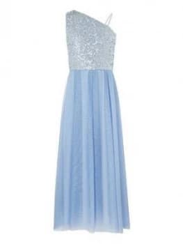 Monsoon Girls Eilish 1 Shoulder Prom Dress - Pale Blue Size 11 Years, Women