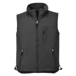 Portwest Mens Fleece Lined Reversible Bodywarmer Black 2XL