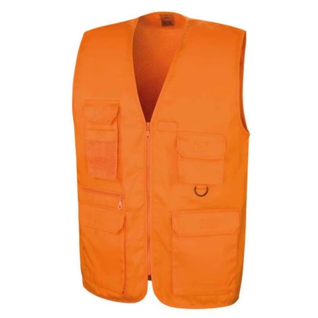 Result Result Men Safari Waistcoat in Orange Size: Small Orange S Male 5063470673339