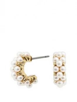 Mood Gold Plated Cream Pearl Mini Hoop