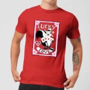 Looney Tunes Lucky In Love Pepe Le Pew Mens T-Shirt - Red - L