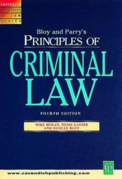 Bloy and Parrys Principles of Criminal Law by Bloy Book