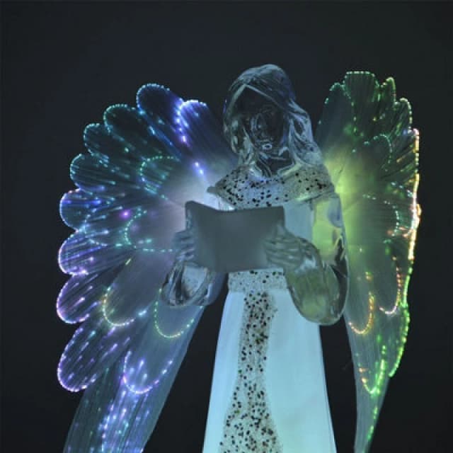 Shatchi 21Cm Novelty LED Fibre Optic Light Up Angel Figure Colour Changing Wings Christmas Xmas Home Table Decoration Gifts Presen
