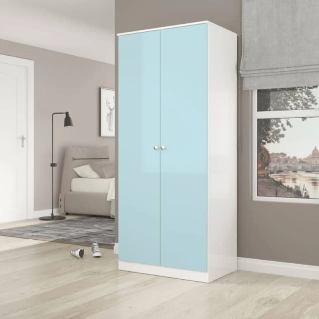 Seconique Denver 2 Door Wardrobe in Blue Blue Unisex