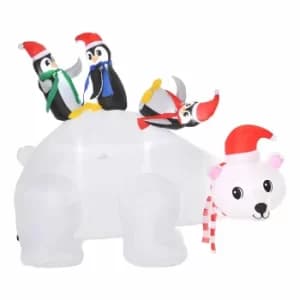Inflatable Light Up Polar Bear and Penguins 150cm