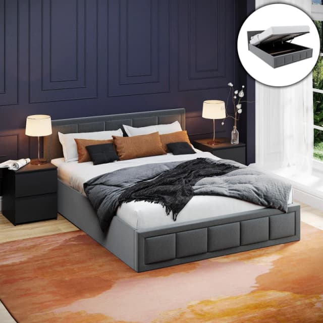 Lassic Vanita King Size Ottoman Fabric Bed UKFR Dark Grey unisex King