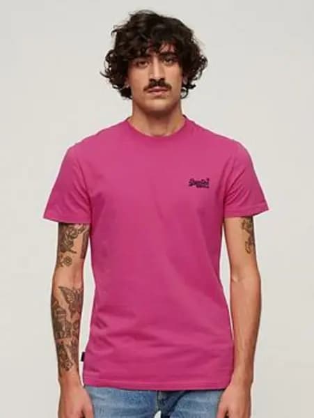 Superdry Echo Pink Organic Cotton Essential Logo T-Shirt Pink Male L 210073UK
