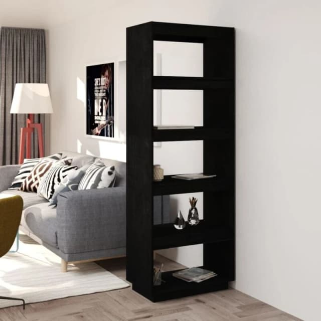 VIDAXL Vidaxl - Book Cabinet/Room Divider Black 60x35x167cm Solid Pinewood 8720286816097