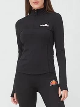 Ellesse Sofira 1/4 Zip Top - Black, Size 10, Women