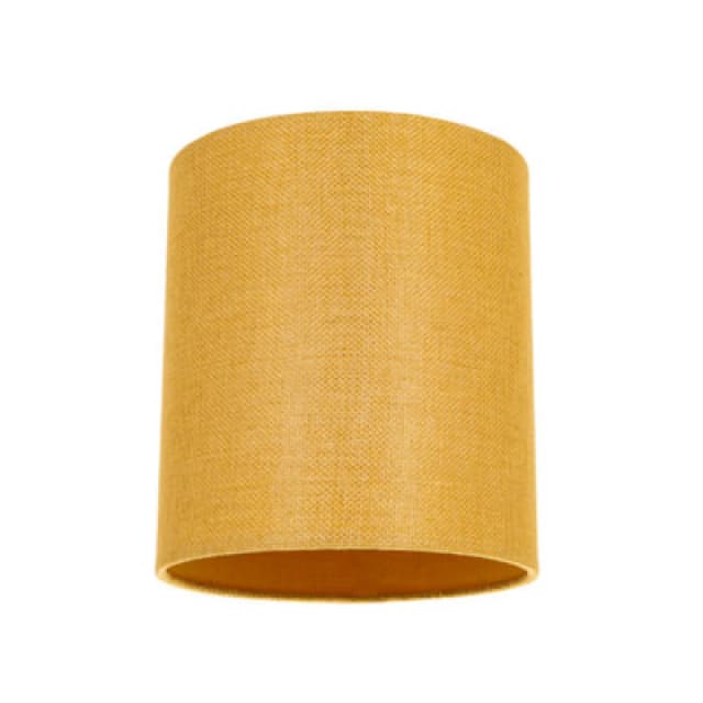 Happy Homewares Contemporary And Sleek Ochre Linen Fabric 6 Cylindrical Lamp Shade 60W Maximum