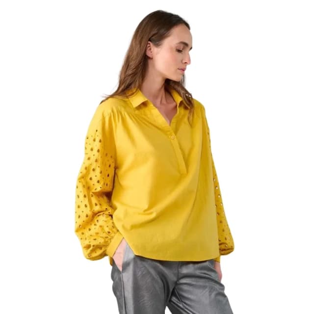 Le Temps des cerises Womens blouse Le Temps des cerises Cunca Jaune Female S