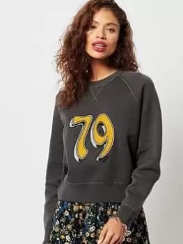 Superdry Emb Cotton Crew - Black, Size 12, Women