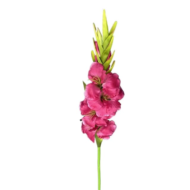 Leaf Pack of 6 x 115cm Artificial Pink Gladioli Stem