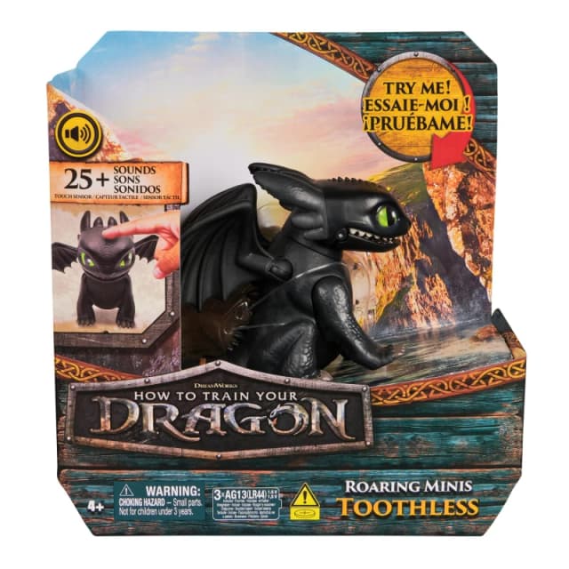 Dreamworks Dragons How to Train Your Dragon Roaring Minis Toothless Interactive Dragon Toy with 25 Sounds Kids Toys for Boys & Girls Ages 4 & up