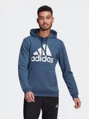 adidas Essentials Big Logo Hoodie, Navy/White, Size 2XL, Men