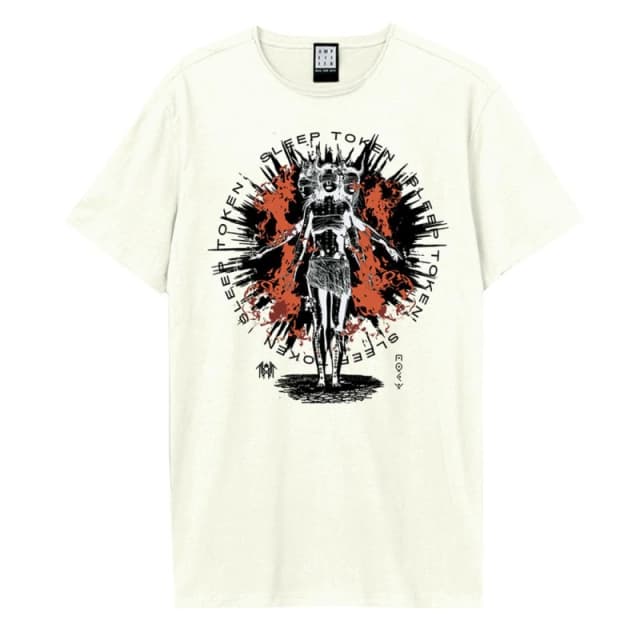 Amplified Amplified Men Rain Sleep Token T-Shirt in White Size: X-Small White XS Male 5063574976039