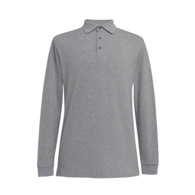 Brook Taverner Brook Taverner Men Frederick Long-Sleeved Polo Shirt in Grey Size: Small Grey S Male 5063425959259