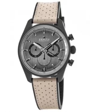 Zenith Chronomaster El Primero Range Rover Grey Chronograph Dial Ivory Leather Strap Mens Watch 24.2040.400/27.R797 24.2040.400/27.R797