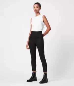 AllSaints Womens Cora High-Rise Zip Denim Leggings, Size: 6