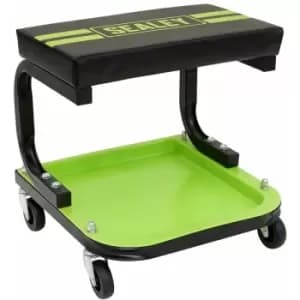 Sealey SCR9HV Mechanic's Utility Seat Deluxe - Hi-Vis Green