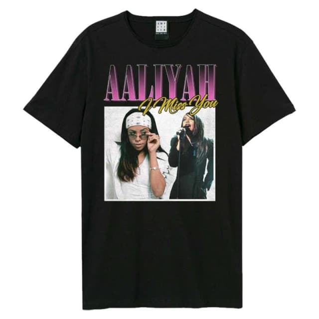 Amplified Amplified Men I Miss You Aaliyah T-Shirt in Black Size: X-Small Black XS Male 5063852064847