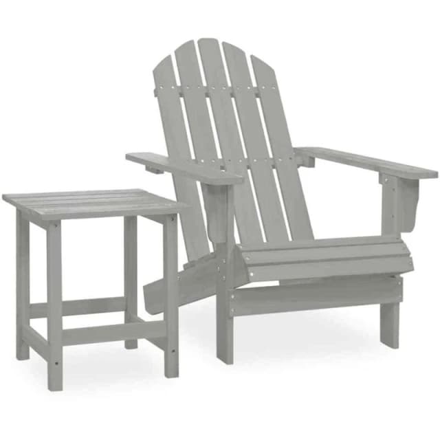 VIDAXL Vidaxl - Garden Adirondack Chair with Table Solid Fir Wood Grey 8720286241011
