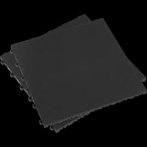 Sealey Anti Slip Polypropylene Floor Tile Black 400mm 400mm Pack of 9