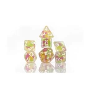Sirius Dice: Melon Ball Glowworm, Glow in the Dark Poly Dice Set