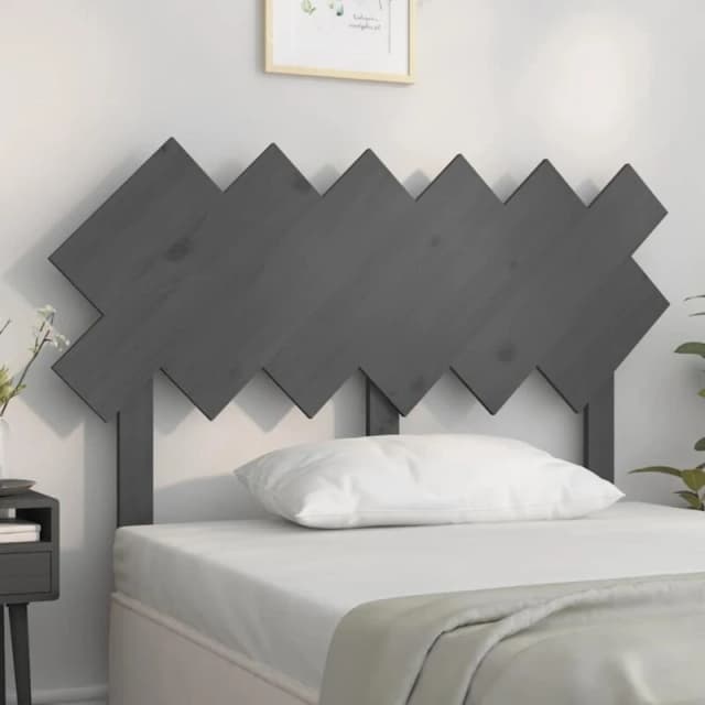 Vidaxl Bed Headboard Grey 122.5X3X80.5cm Solid Wood Pine, Grey 819212