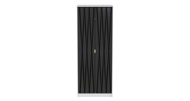 Dallas 2 Door Wardrobe In Deep Black & White (Ready Assembled)