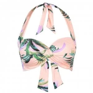 Seafolly SeaFolly Leaf Print Halter Neck Bikini Womens - PEACH