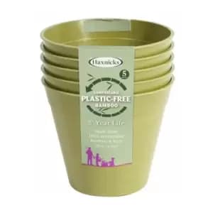 Haxnicks Bamboo Pot 6" Sage Green x 5 POT130101