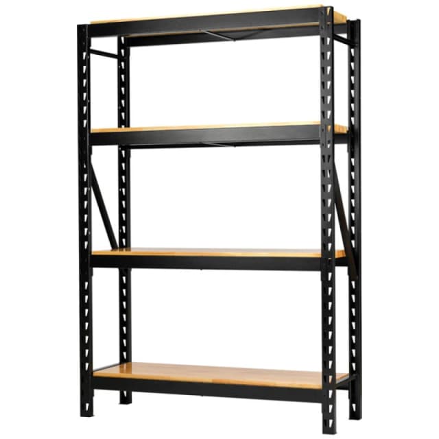 Bunker 18 Piece Modular 4 Tier Hardwood Shelf Racking Unit 27976 Colour: Black