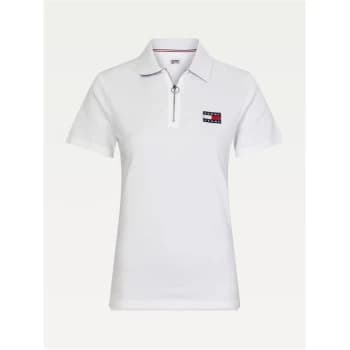 Tommy Jeans Tommy Badge Polo Shirt - White YBR