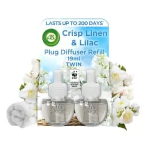 Airwick Crisp Linen & Lilac Plug In Twin Refill, 2x19ml