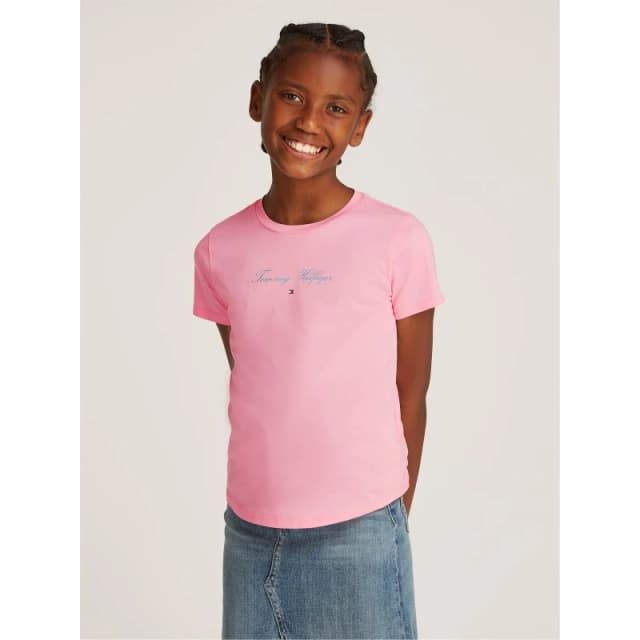 Tommy Hilfiger TOMMY SCRIPT SLIM TEE SS - Pink Pink 6 - 7 Years