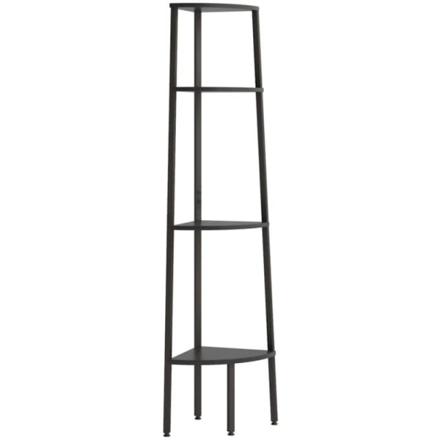 Vidaxl 4-tier Corner Shelf Black 45.5X31.5X150 Cm, Black 336393