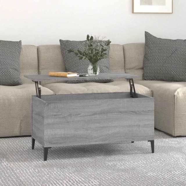 Vidaxl Coffee Table Grey Sonoma 90X44.5X45cm Engineered Wood, Grey 819594