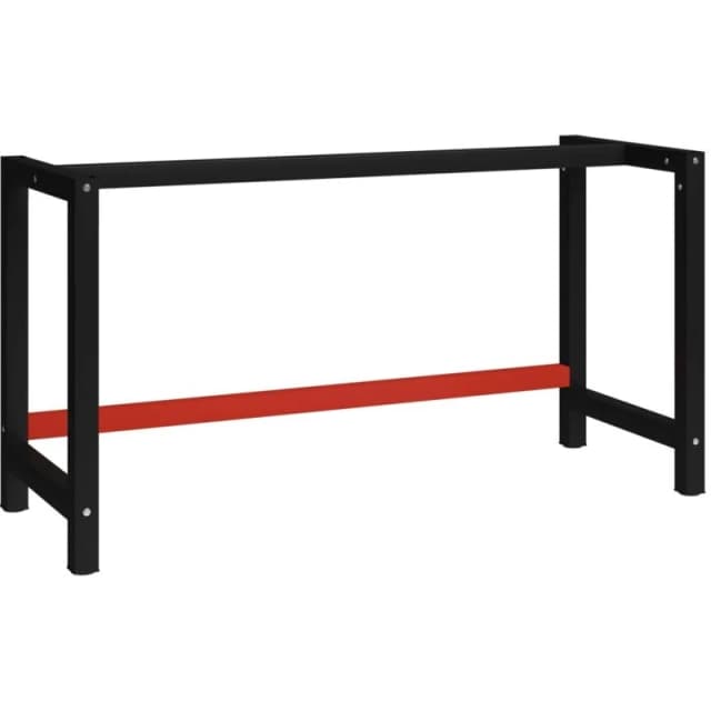 VIDAXL Vidaxl - Work Bench Frame Metal 150x57x79cm Black and Red 8720286111550