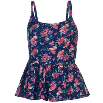 SoulCal Peplum Tankini Top Ladies - Navy Floral