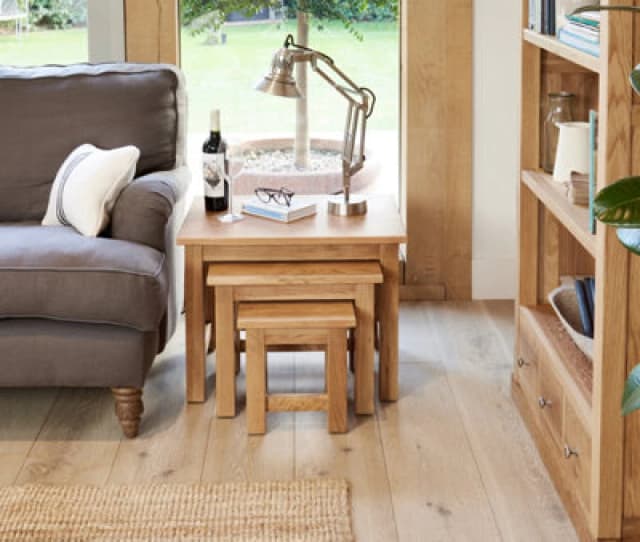 Baumhaus Mobel Oak Nest Of 3 Coffee Tables