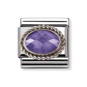 Nomination Classic Silver Faceted Violet CZ Charm