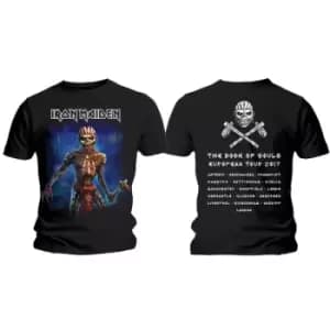 Iron Maiden - Axe Eddie Book of Souls European Tour V.2 Unisex Large T-Shirt - Black