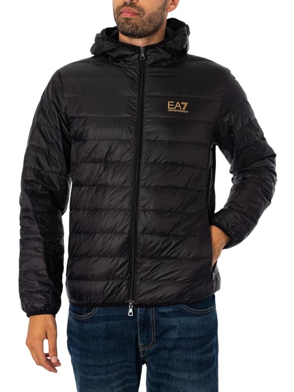 EA7 Woven Down Jacket Black/Gold L