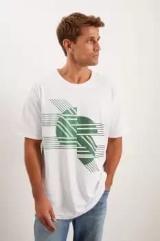 Mens Over Sized Short Sleeve Distorted Circle Print Tee