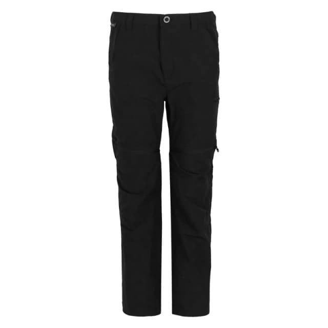 Regatta Junior Highton Zip Off Trousers Black unisex 5-6 Years
