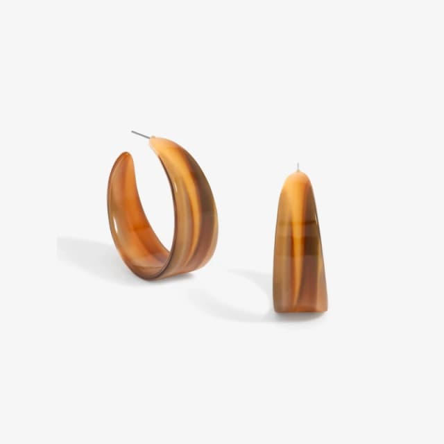 Mood Gold Tapered Resin Hoop Earrings Gold