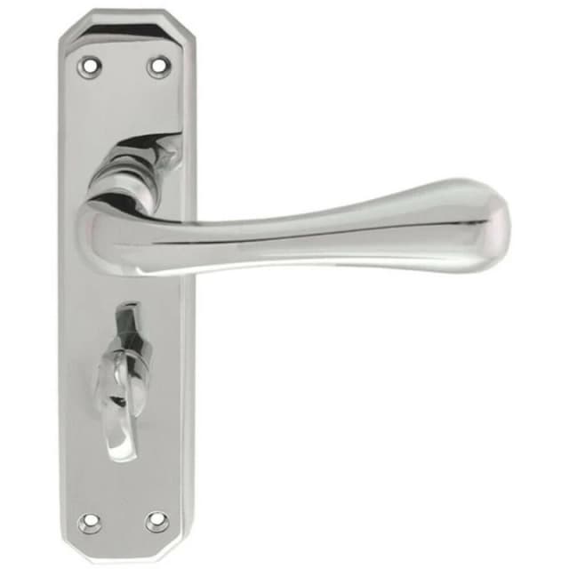 Loops PAIR Heavy Duty Lever on Angular Bathroom Backplate 180 x 40mm Polished Chrome Multi